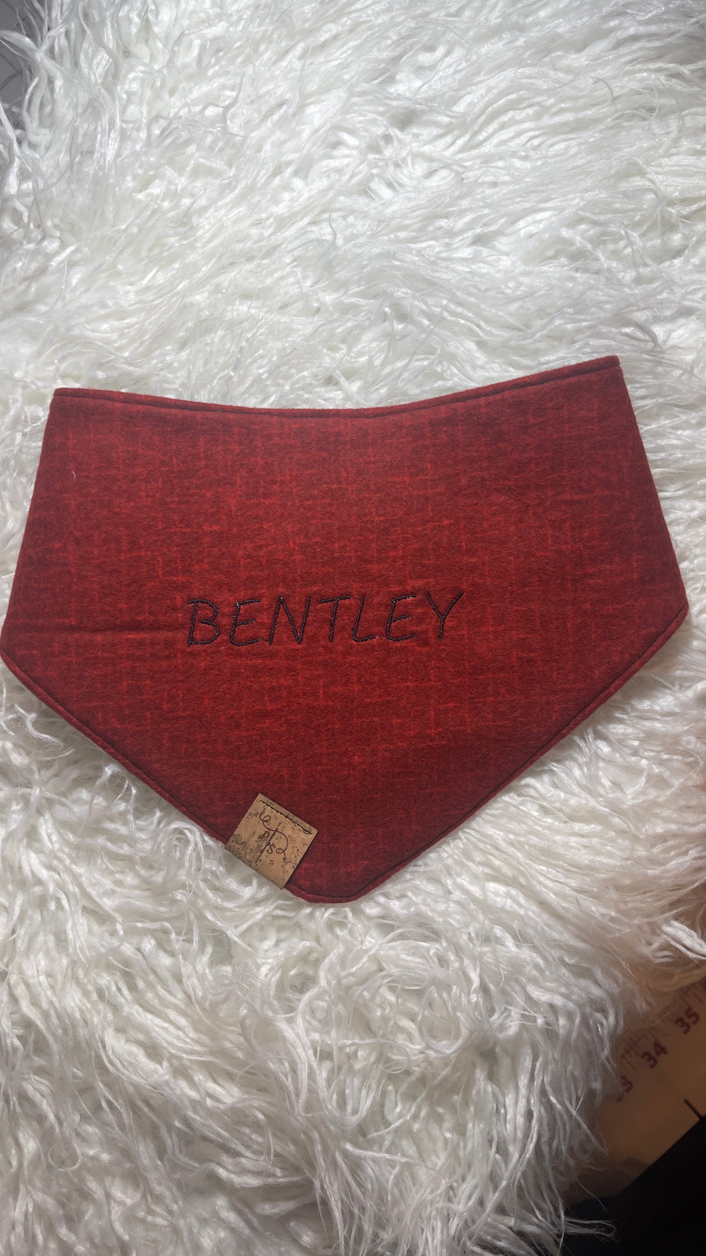Custom Size Dog Bandana - 6 sizes to choose from INCLUDES EMBROIDERY NAME